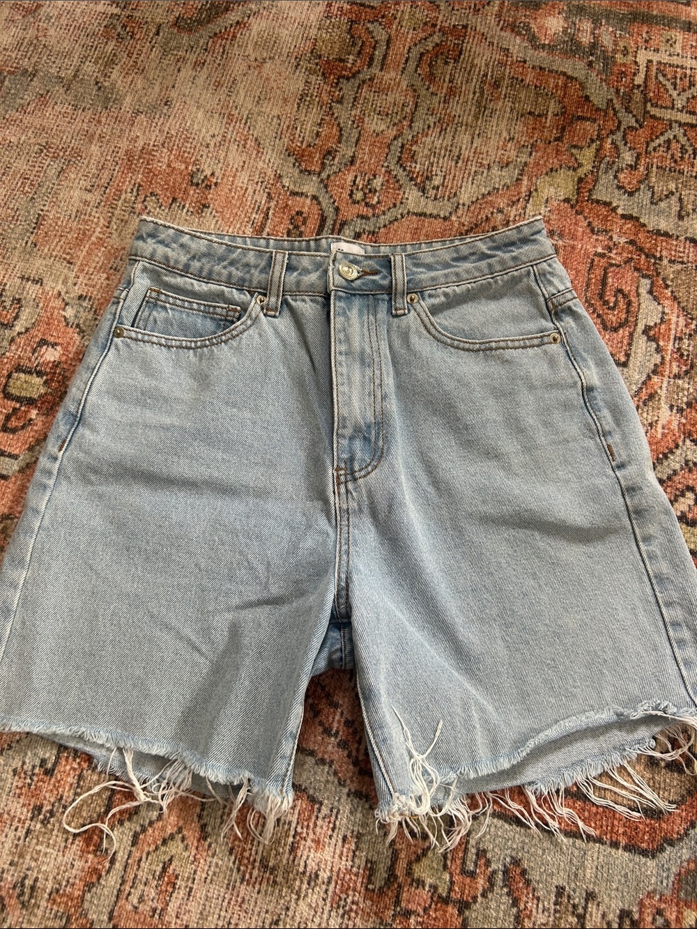 Princess Polly High-Rise Light Blue Denim Shorts